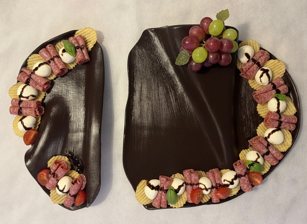 Liten Charkbricka - Delad Brun